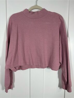 Boheme Cropped Mock Neck Sweatshirt in Dusty Rose 037